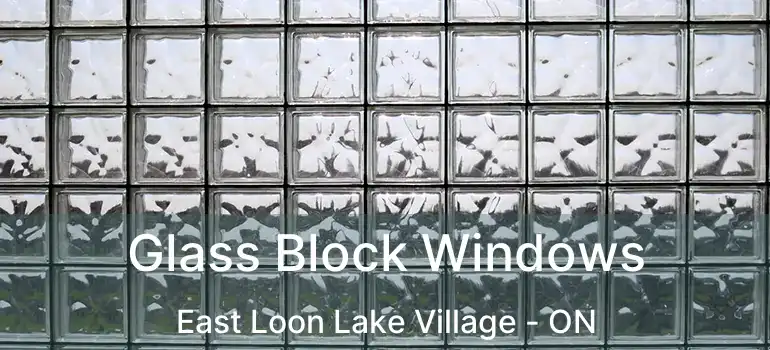  Glass Block Windows East Loon Lake Village - ON