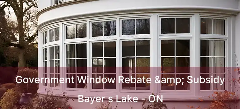  Government Window Rebate & Subsidy Bayer s Lake - ON