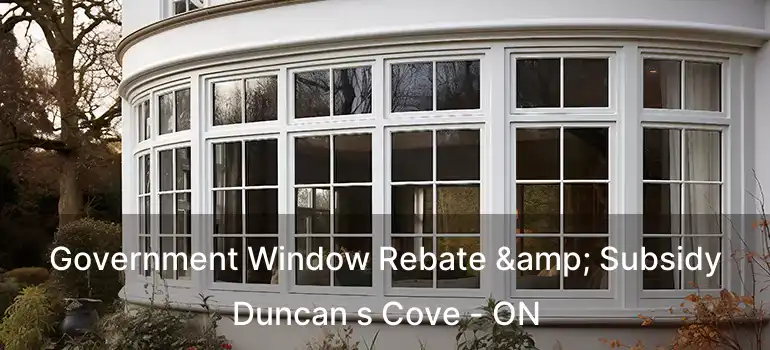  Government Window Rebate & Subsidy Duncan s Cove - ON